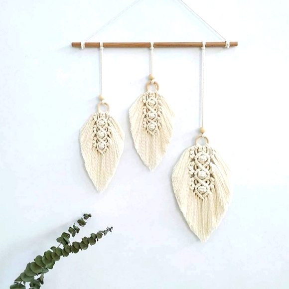 Other - Macrame Boho Feather Wall Decor